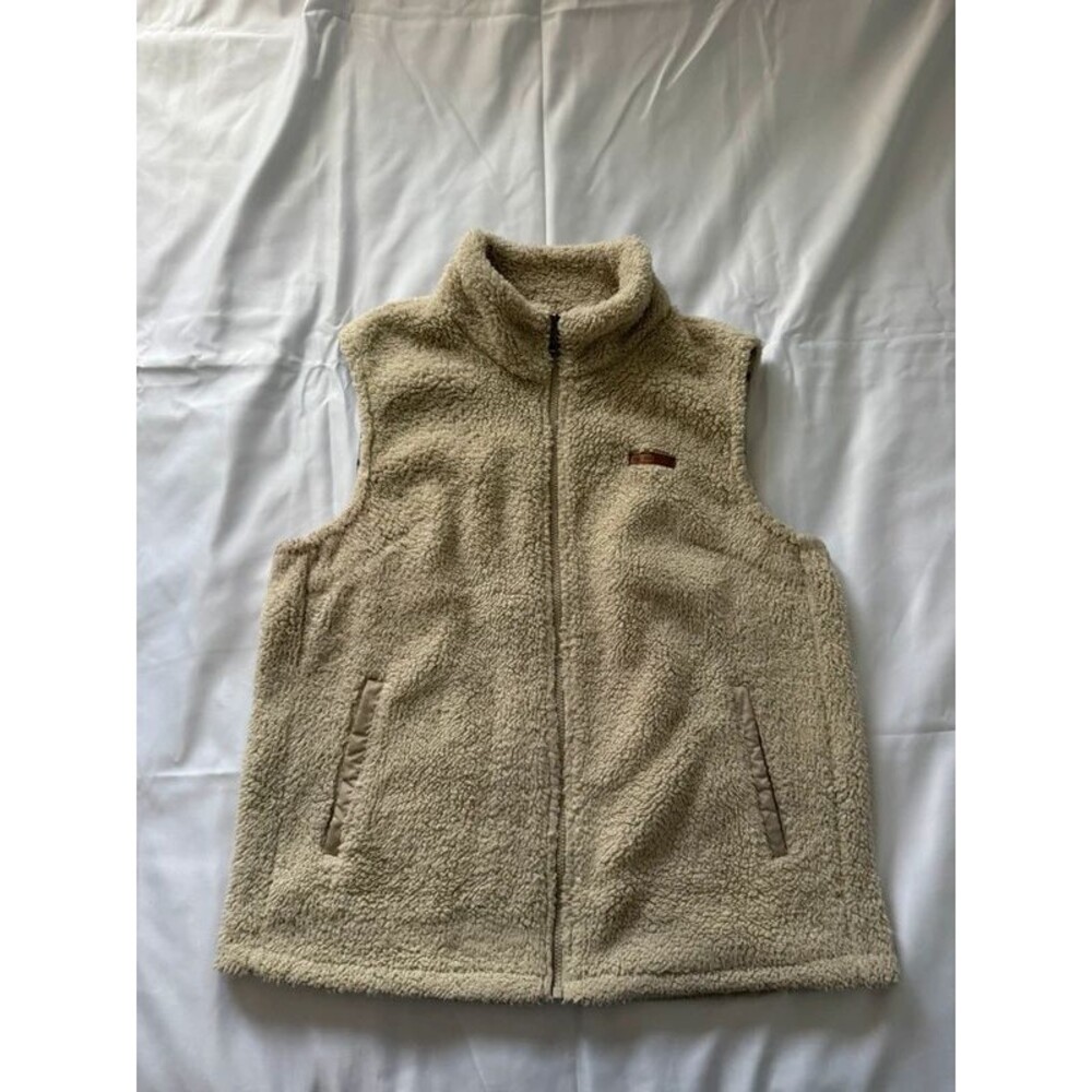Sage Collective Cream Sherpa Fleece Full Zip Vest Size Large